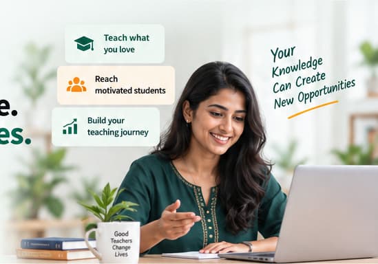 Student attending an online class with a tutor